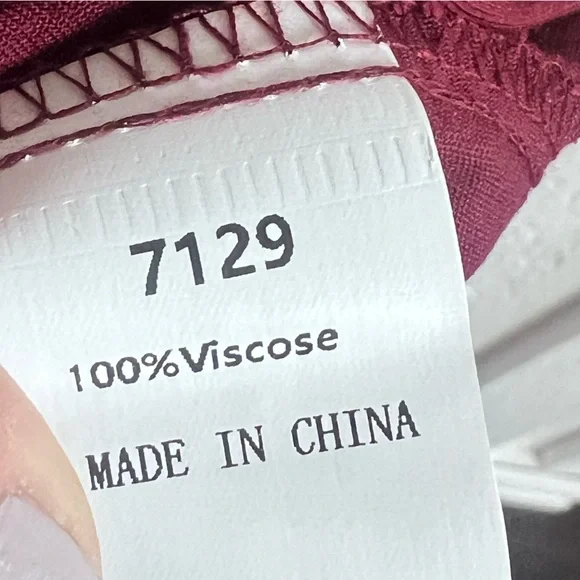 Smocked Burgundy Midi Dress - medium - Picture 5 of 6